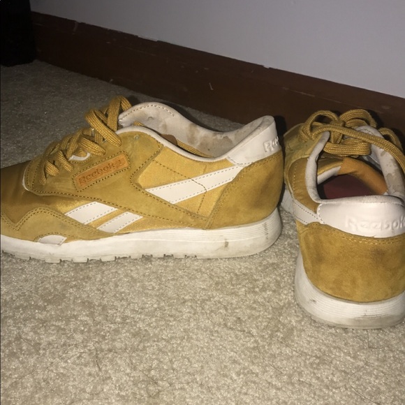 mustard yellow reebok classics